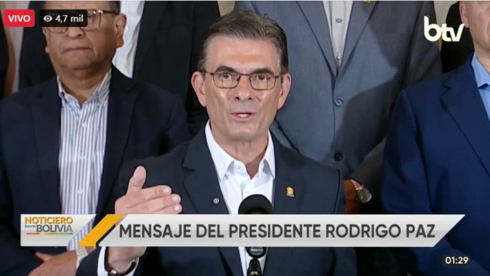 Rodrigo Paz decreta Estado de Excepción por 90 días en todo el país 