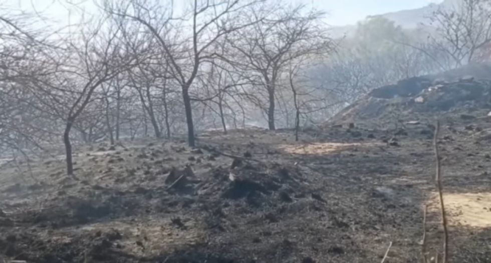 Bomberos y voluntarios siguen combatiendo el incendio en Quirusillas