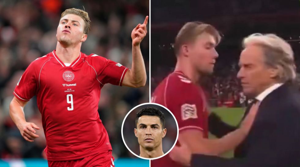 Lo festejó a lo CR7 y tuvo una polémica reacción con el entrenador de Portugal