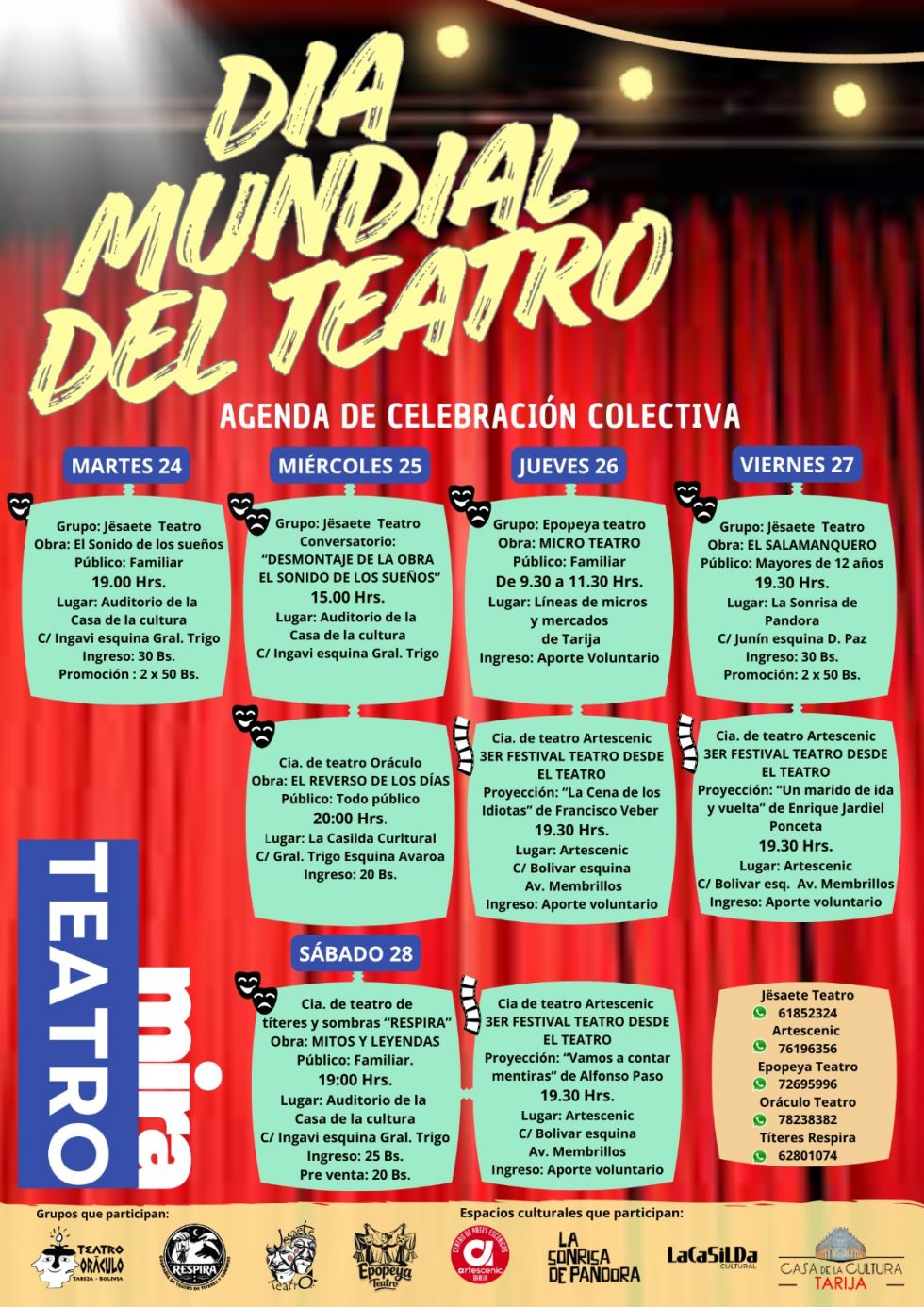 Día Mundial del Teatro, Tarija, El País