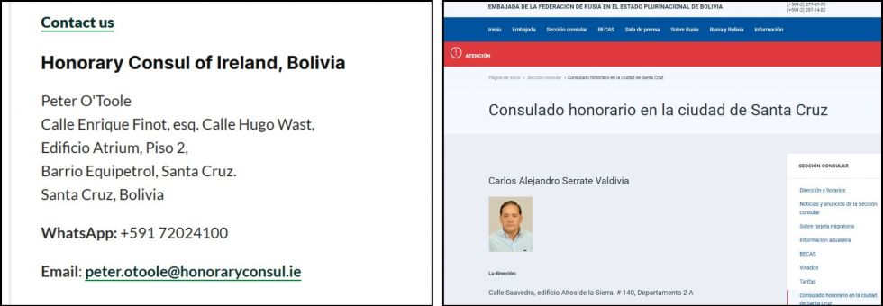 Peter Joseph O'Toole Ford, Carlos Alejandro Serrate Valdivia, Cónsul Honorario, El País