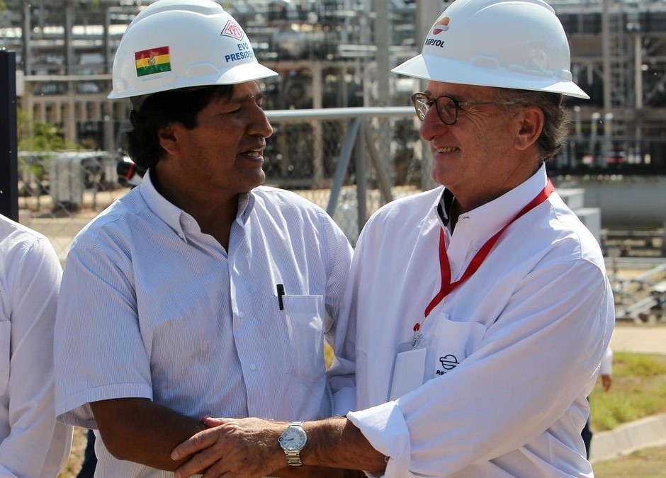 Evo Morales, Antonio Brufau, El País